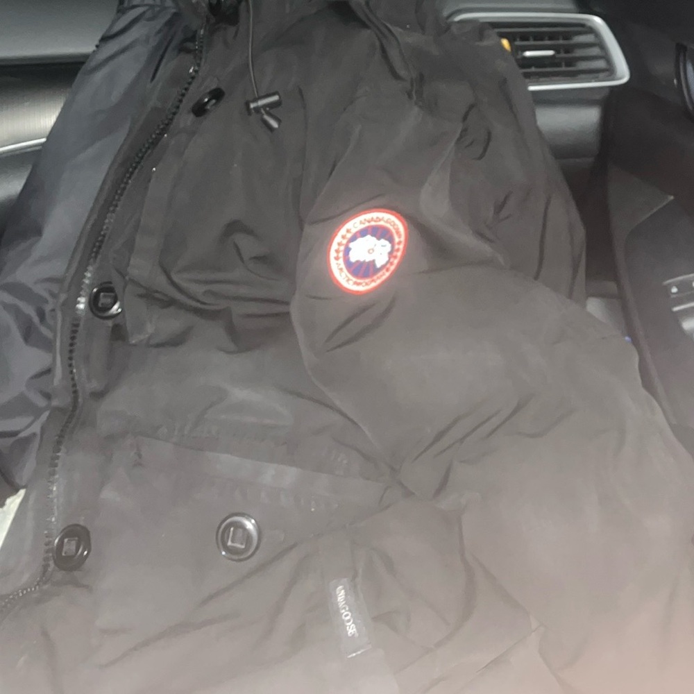 This is a medium Canada goose trench coat.